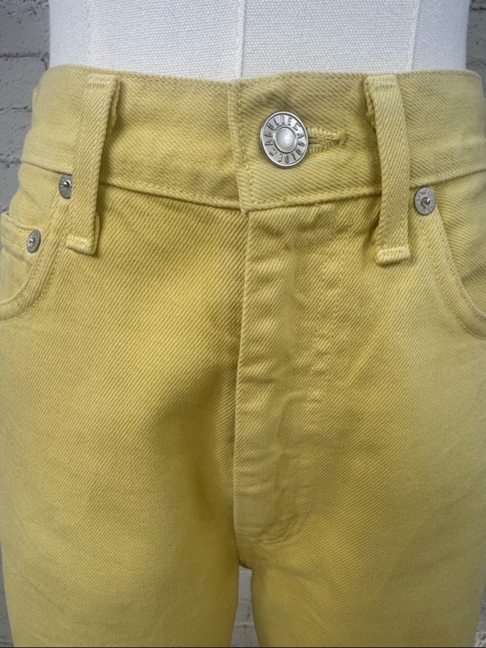 Agolde Pinch Waist High Rise Jeans Lemon Yellow Size 26 - Picture 8 of 16